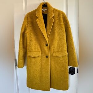 Zara Trafulac Mustard Mohair Style Coat, Small, Oversized